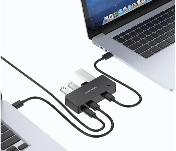 Silver Monkey Switch Box HUB 4 x USB 3.1 + USB-C (DC) (na 2 komputery) - 1270413 - zdjęcie 7